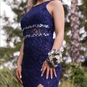 Long navy blue dress